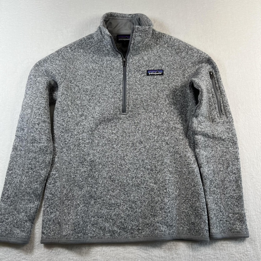 Patagonia Better Sweater Pullover Womens Small Gray 1/4 Zip Fleece Mock Neck